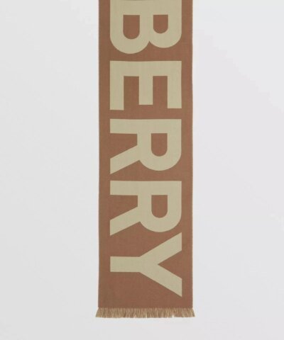 Burberry Men's Logo Wool Jacquard Scarf