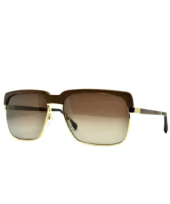Gold and Wood Aston Wood/Metal Sunglasses
