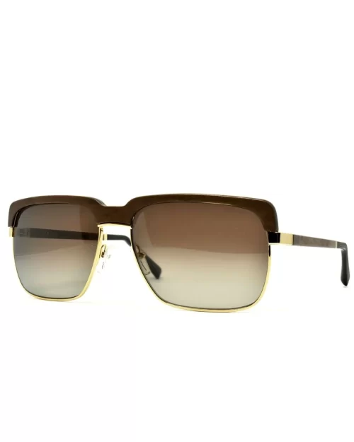 Gold and Wood Aston Wood/Metal Sunglasses