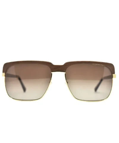 Gold and Wood Aston Wood/Metal Sunglasses