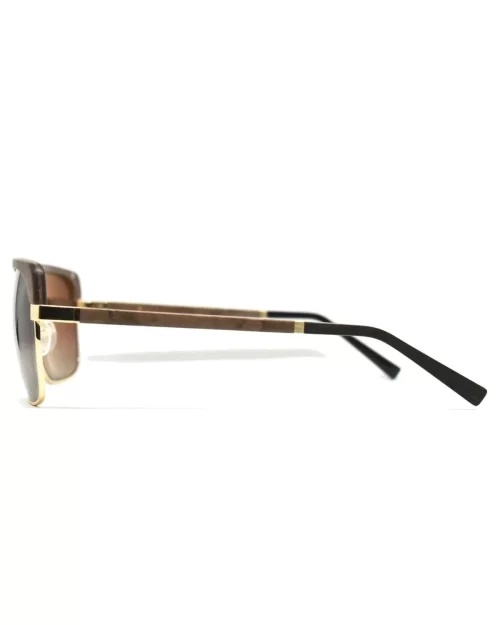 Gold and Wood Aston Wood/Metal Sunglasses