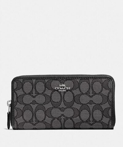 Coach Accordion Zip Wallet In Signature Jacquard