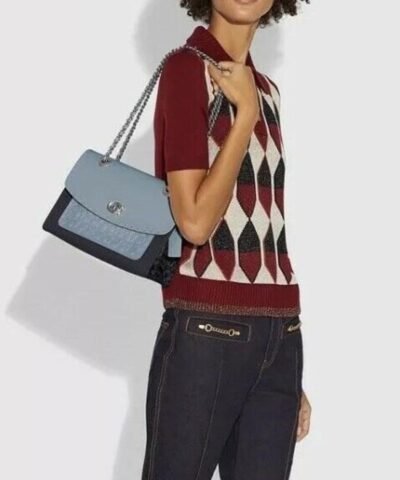 Coach Parker Shoulder Bag In Signature Leather With Rivets