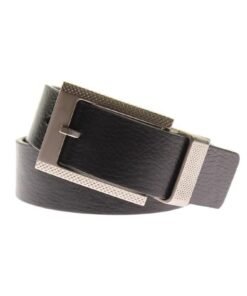 Robert Graham Mens Posner Black Leather Reversible Casual Belt