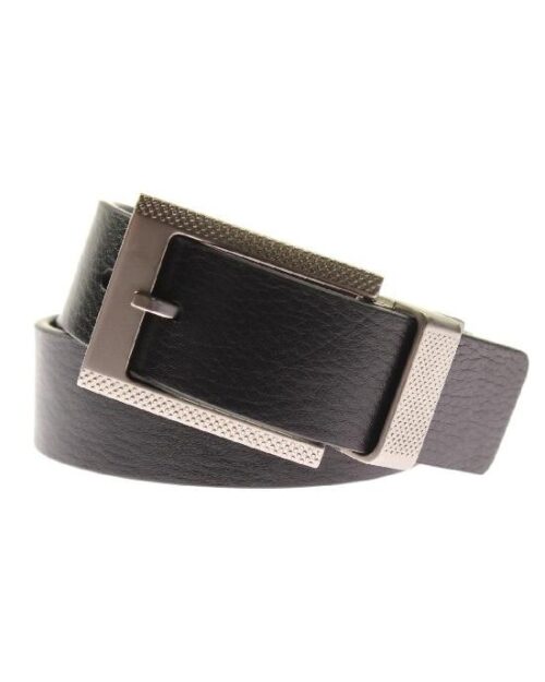 Robert Graham Mens Posner Black Leather Reversible Casual Belt