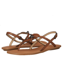 COACH Camara Flats Leather T-Strap Thong Sandals