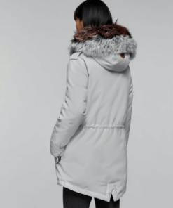 Mackage Chara DXR Down Twill Parka Coat, Light Grey