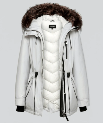 Mackage Chara DXR Down Twill Parka Coat, Light Grey