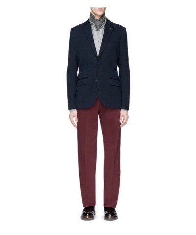 Canali Stretch-Cotton Flat-Front Dress Pants, White