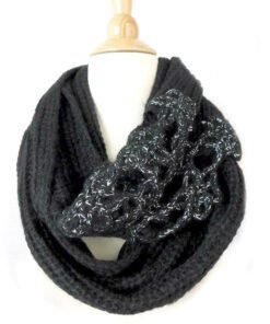 INC Crochet Flower Infinity Loop Cowl Scarf