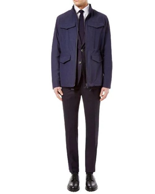 Hardy Amies Technical Cotton Four Field Pocket Jacket