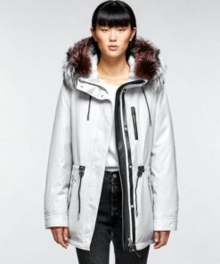 Mackage Chara DXR Down Twill Parka Coat, Light Grey