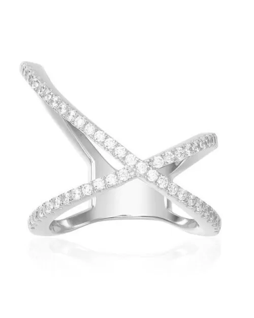 Apm Monaco Silver X-shaped Ring 