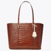 Tory Burch Perry Embossed Triple-Compartment Tote Bag, Brown