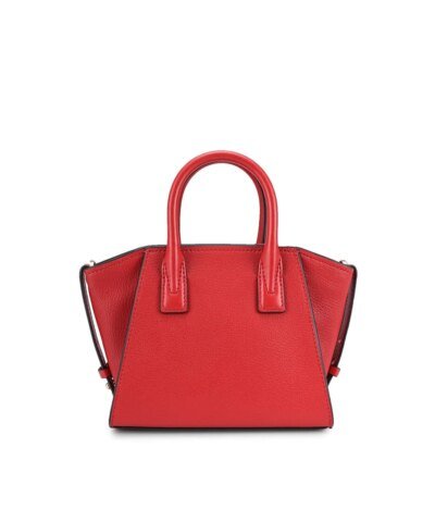 Michael Kors Avril Small Top Zip Flame Pebble Leather Satchel