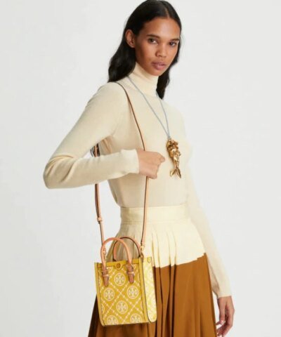 Tory Burch T Monogram Embossed Mini Tote