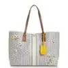 Tory Burch Gemini Link Canvas Tote floral Applique