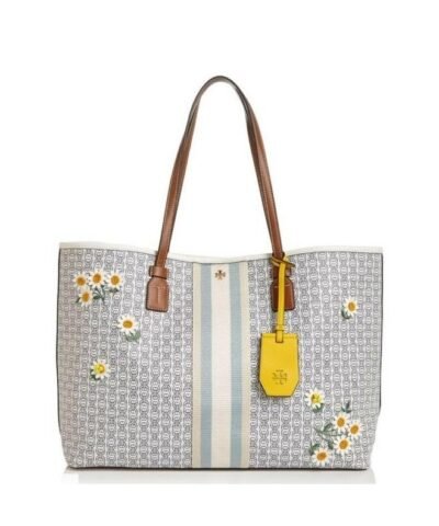 Tory Burch Gemini Link Canvas Tote floral Applique