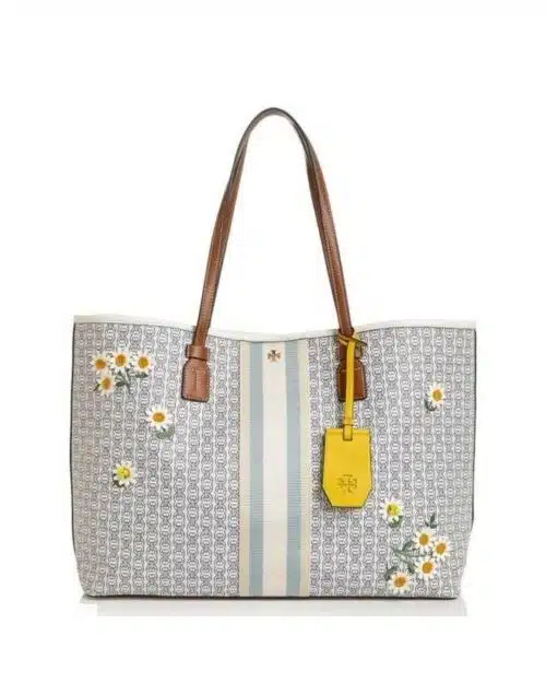 Tory Burch Gemini Link Canvas Tote floral Applique