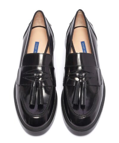 Stuart Weitzman Plum Shiny Tassel Loafers