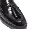 Stuart Weitzman Plum Shiny Tassel Loafers