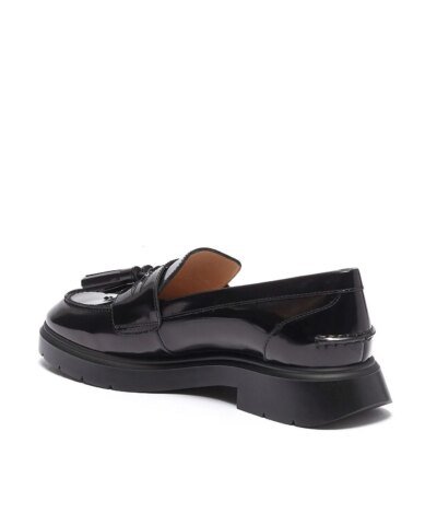 Stuart Weitzman Plum Shiny Tassel Loafers