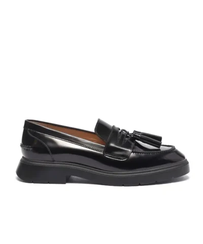 Stuart Weitzman Plum Shiny Tassel Loafers