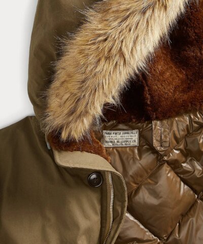 RRL Men's Green Shearling-Trim Down Parka