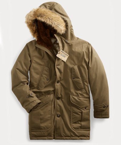 RRL Men's Green Shearling-Trim Down Parka