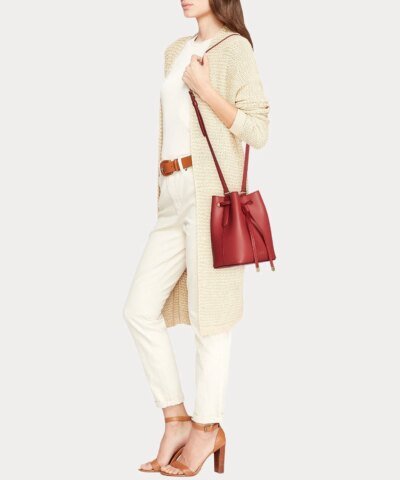 Lauren Ralph Lauren Dryden Debby II Mini Leather Drawstring Bag