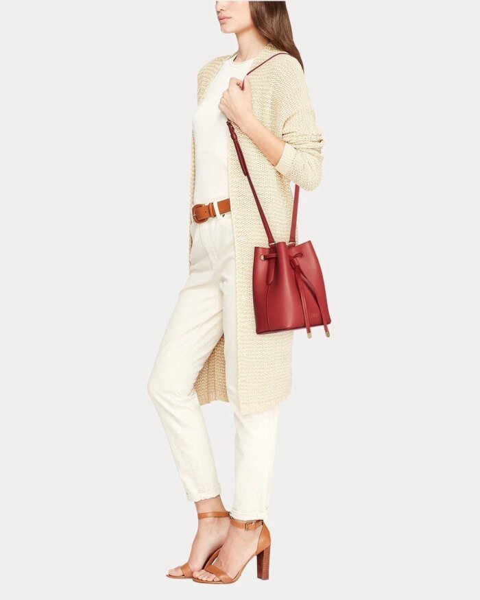 Lauren Ralph Lauren Dryden Debby II Mini Leather Drawstring Bag