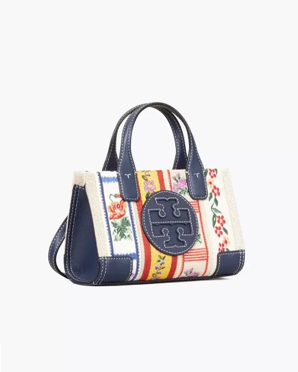 Tory Burch Ella Webbing Patchwork Micro Tote Bag