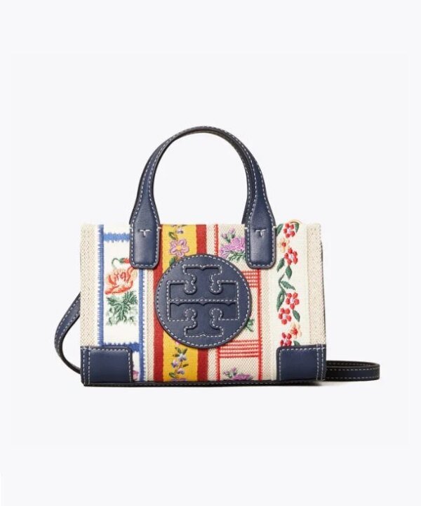 Tory Burch Ella Webbing Patchwork Micro Tote Bag