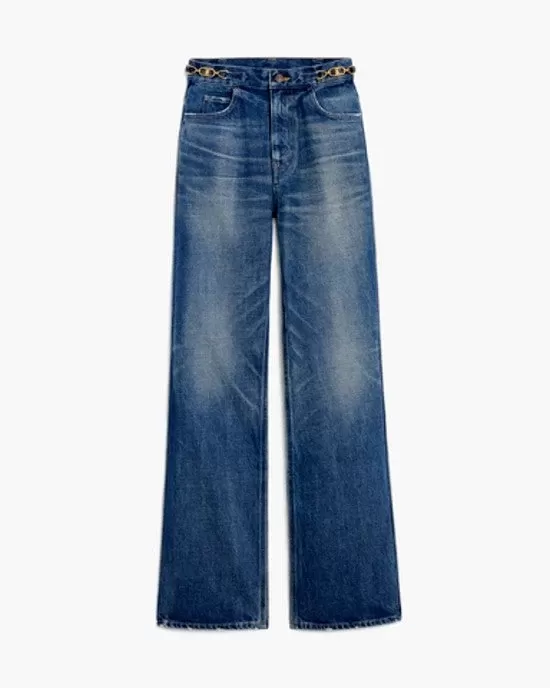 Celine Jane Flared High Waist Jeans In Dark Union Wash