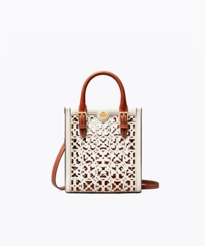 Tory Burch T Monogram Laser-Cut Mini Tote