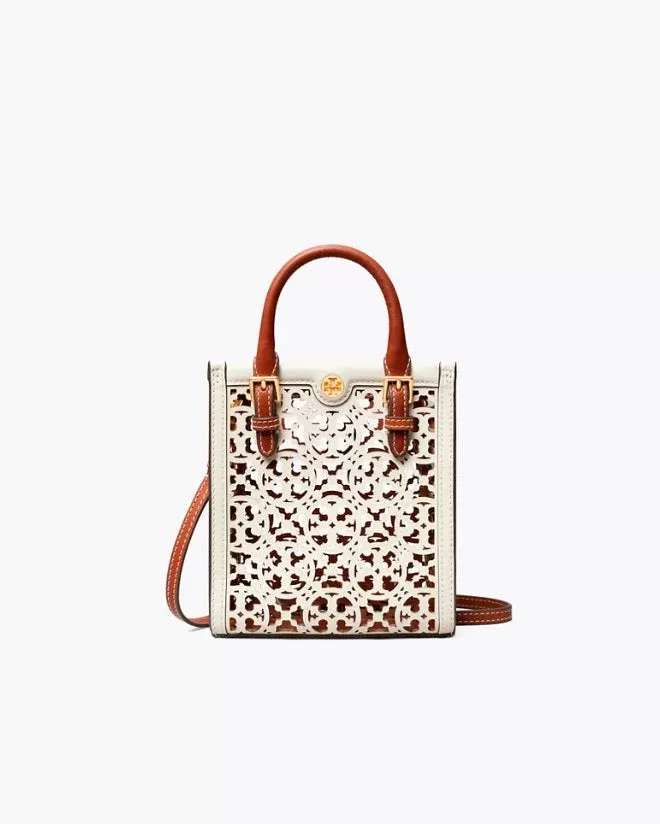 Tory Burch T Monogram Laser-Cut Mini Tote