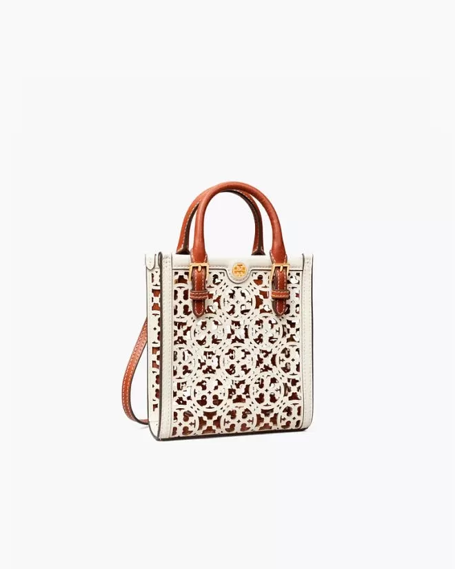 Tory Burch T Monogram Laser-Cut Mini Tote