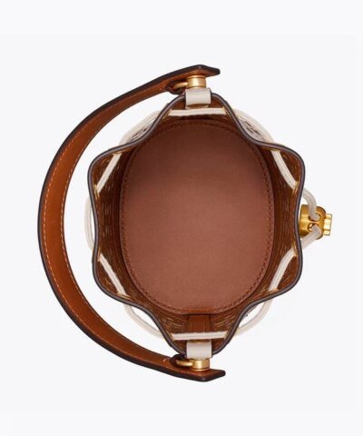 Tory Burch T Monogram Laser-Cut Mini Bucket Bag