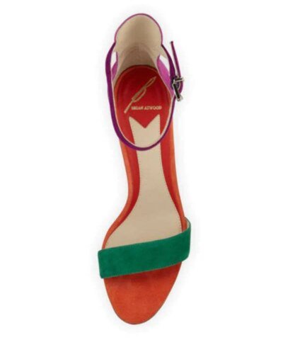 B Brian Atwood Roberta Suede Wedge Sandal, Orange-B BRIAN ATWOOD-Fashionbarn shop