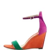B Brian Atwood Roberta Suede Wedge Sandal, Orange-B BRIAN ATWOOD-Fashionbarn shop