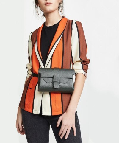 Senreve Aria Leather Belt Bag, Noir