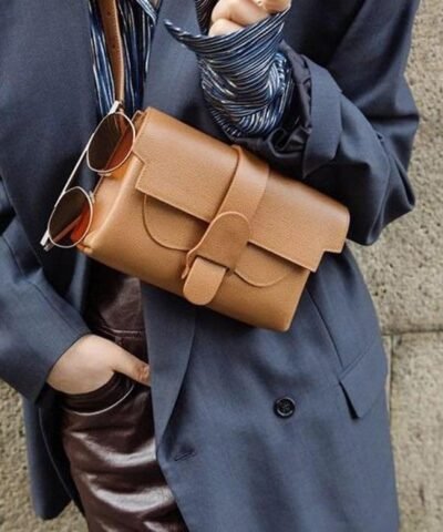 Senreve Aria Leather Belt Bag, Chestnut