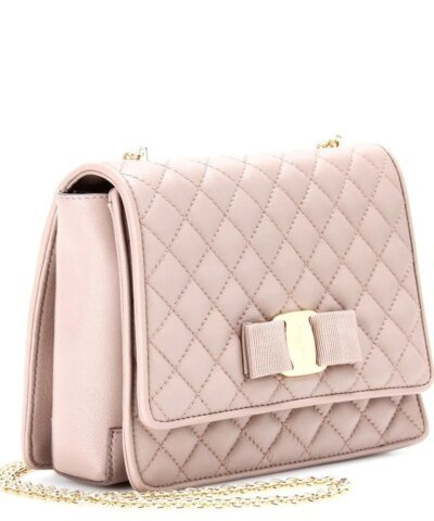 SALVATORE FERRAGAMO Black Ginny Leather Shoulder Bag-SALVATORE FERRAGAMO-Fashionbarn shop