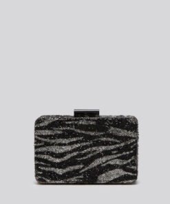Sondra Roberts Women's Black Clutch - Stone Box Zebra