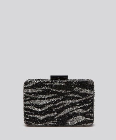 Sondra Roberts Women's Black Clutch - Stone Box Zebra