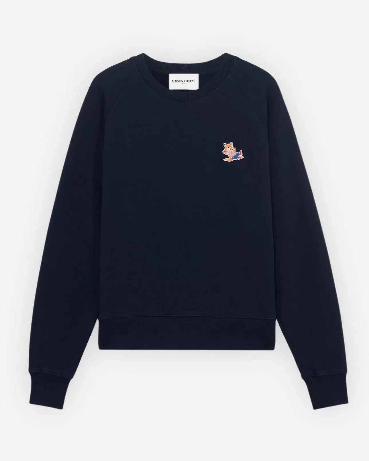 Maison Kitsuné Frenchie Dressed Fox Patch Adjusted Sweatshirt In Navy