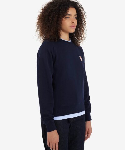 Maison Kitsuné Frenchie Dressed Fox Patch Adjusted Sweatshirt In Navy