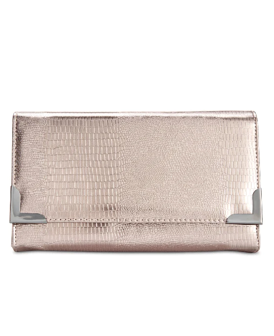 Style Co. Exotic Diane Clutch Pewter