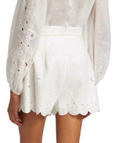 Zimmermann Nina Embroidered Shorts