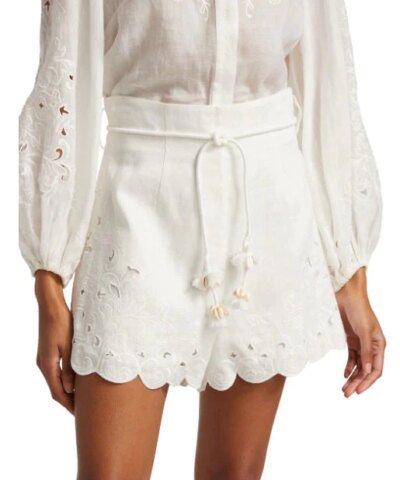 Zimmermann Nina Embroidered Shorts